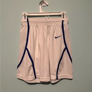 Nike Boy’s  Athletic Shorts in White with Blue Trim